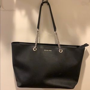 Michael Kors Jet Set Black Signature Tote Handbag